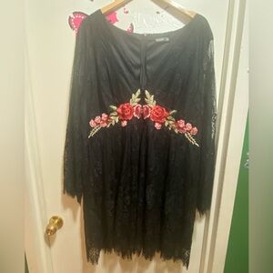 SHEIN Lace Black Dress